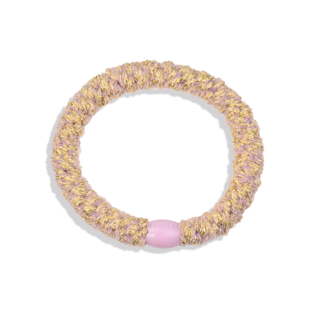 Kknekki Hårsnodd Rosa/Beige glittrig